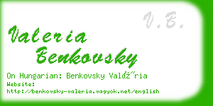 valeria benkovsky business card
